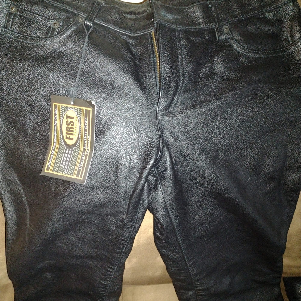 Leather motorcycle pants